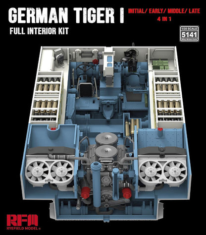 Rye Field Model 1/35 Tiger I Full Interior Kit for Scale Model Enthusiasts
