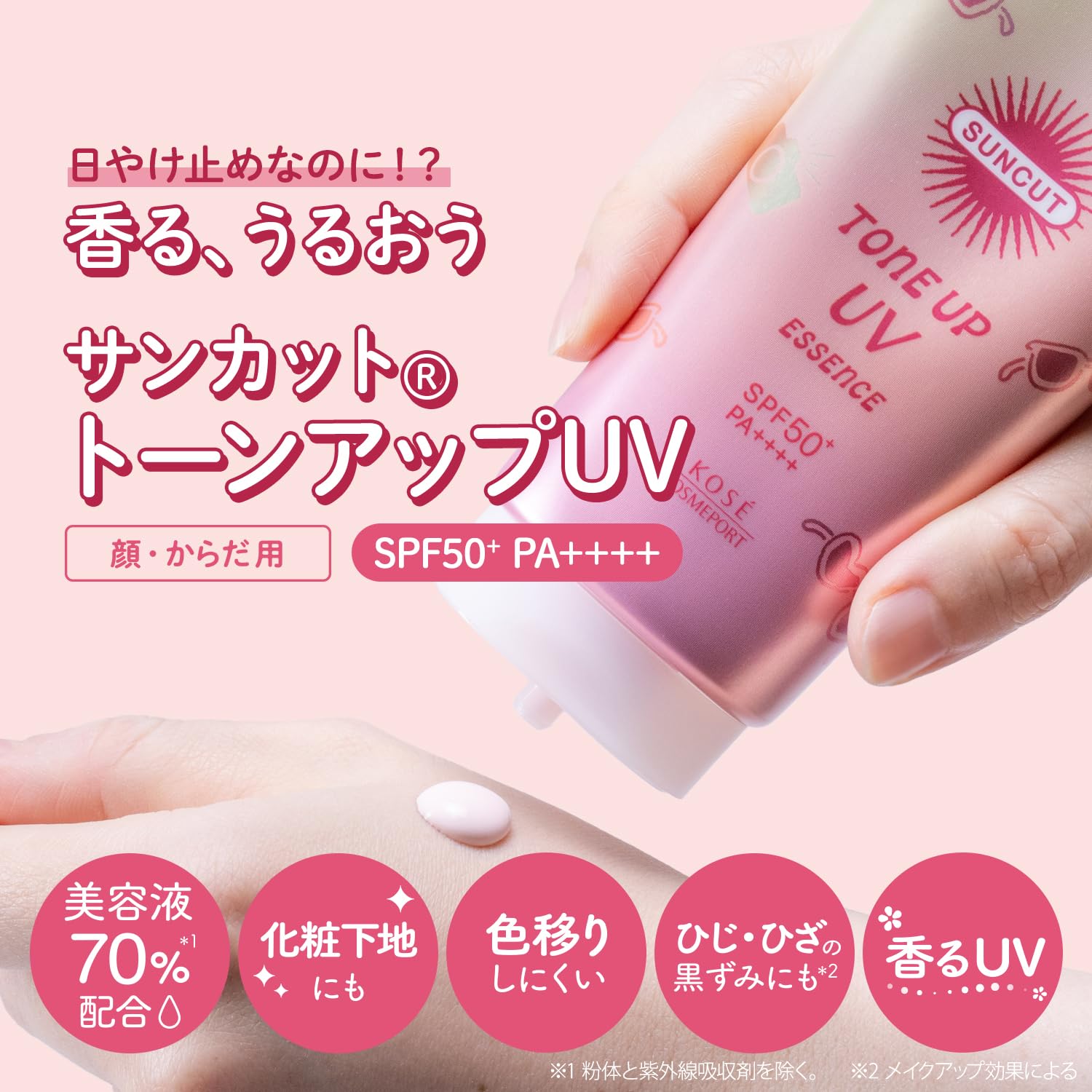 Sunkat UV Essence Rose Pink SPF50+ for Japanese Skincare