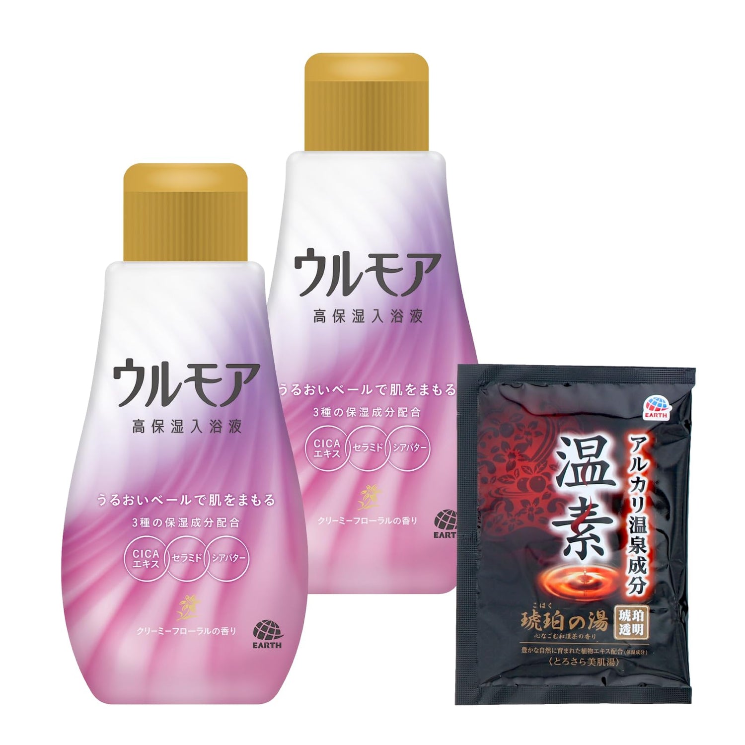 Urumoa Creamy Floral Bath Soak 600ml Duo with Warm Essence