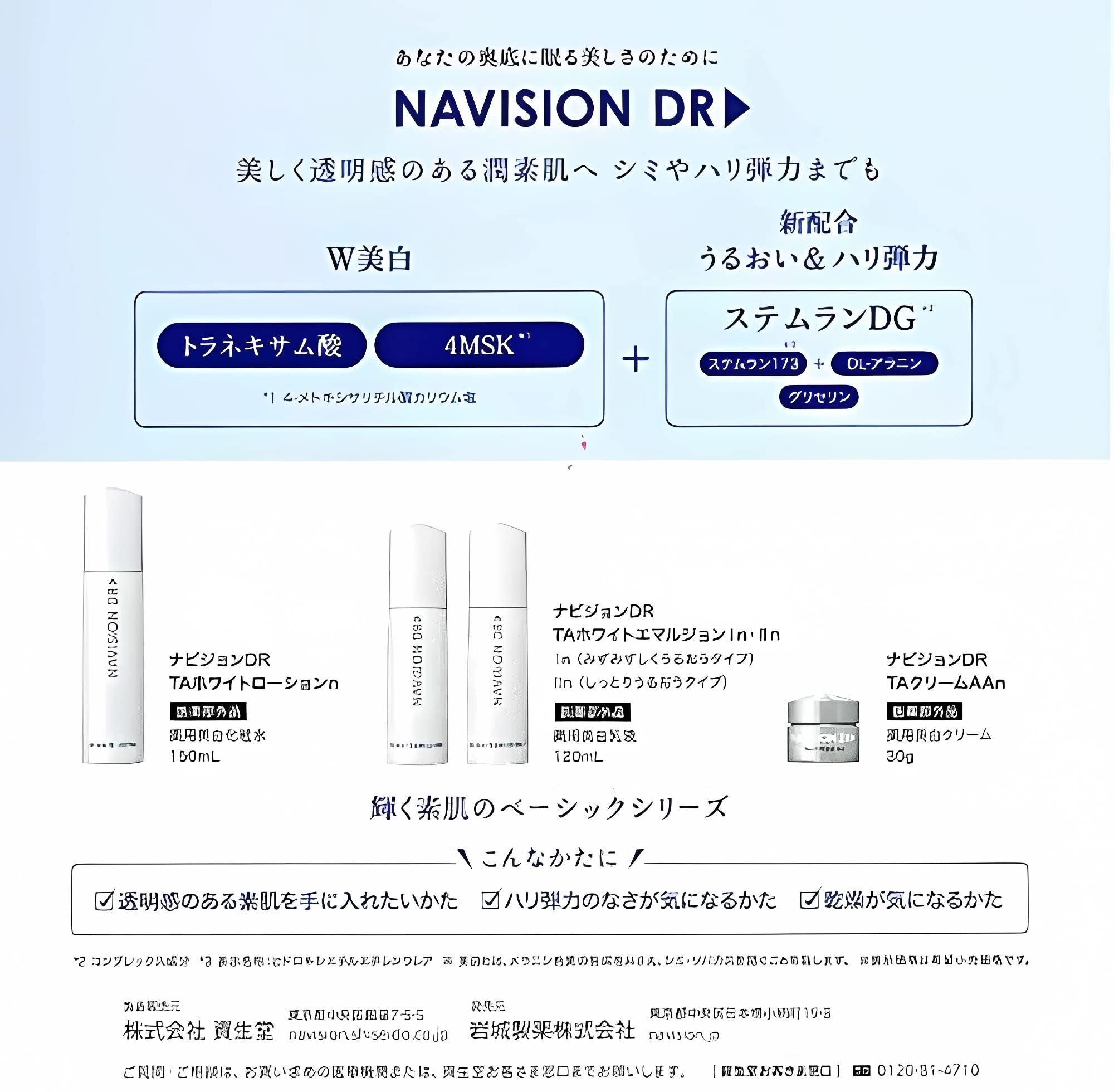 NAVISION DR TA White Lotion 150mL for Radiant Skin