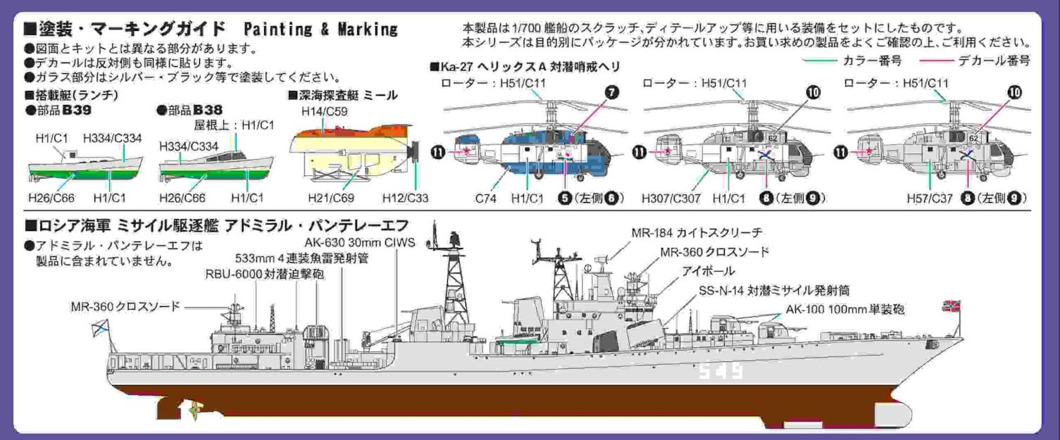 PIT-ROAD 1/700 Scale Model Soviet Russian Ship Equipment Set E08