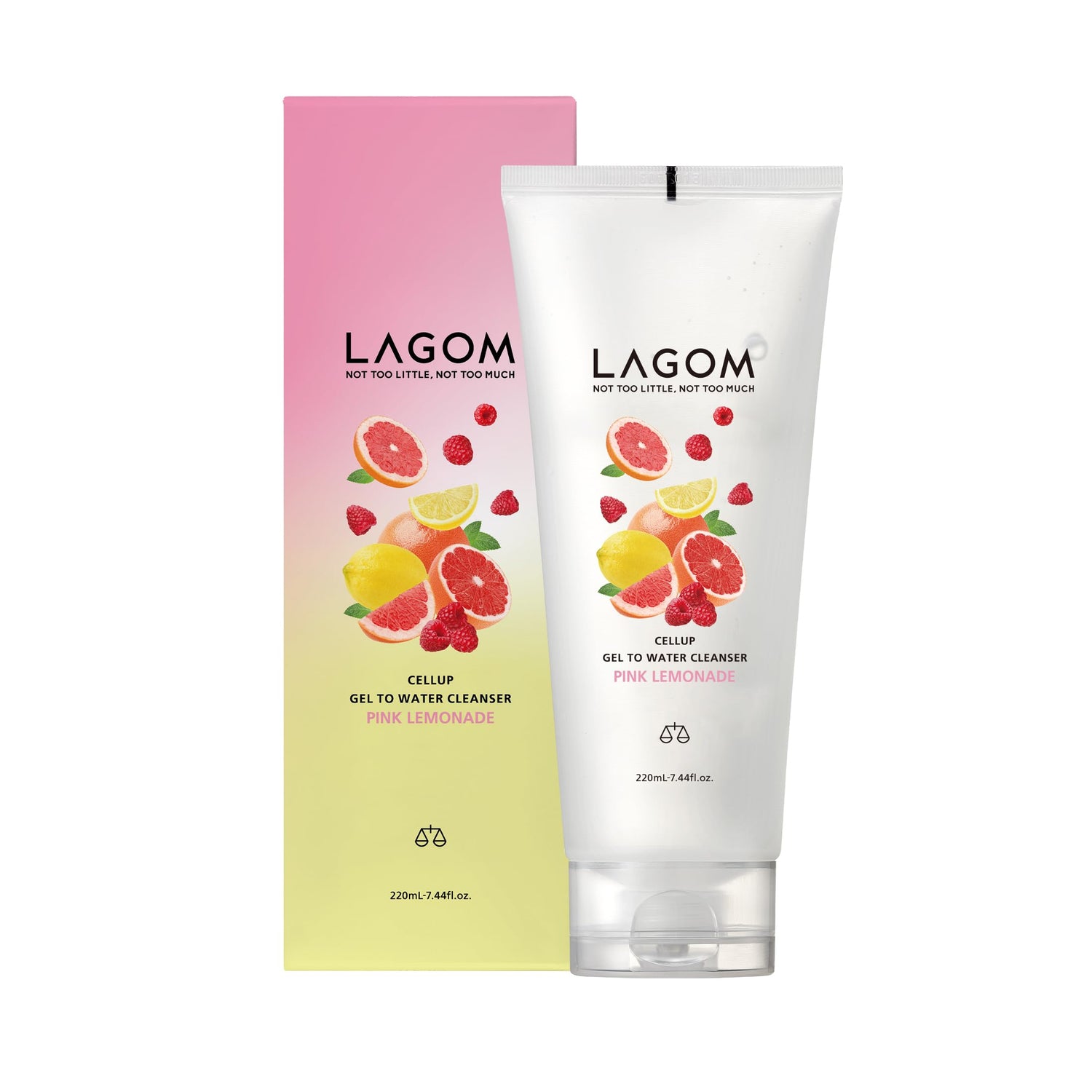 LAGOM Gel-to-Water Cleanser Pink Lemonade 220mL for Morning Routine