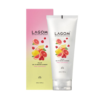 LAGOM Gel-to-Water Cleanser Pink Lemonade 220mL for Morning Routine
