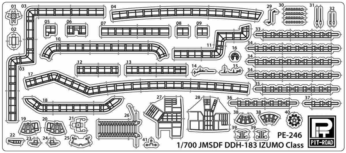 PIT-ROAD 1/700 Scale Model Detail Parts Set for DDH Izumo Class