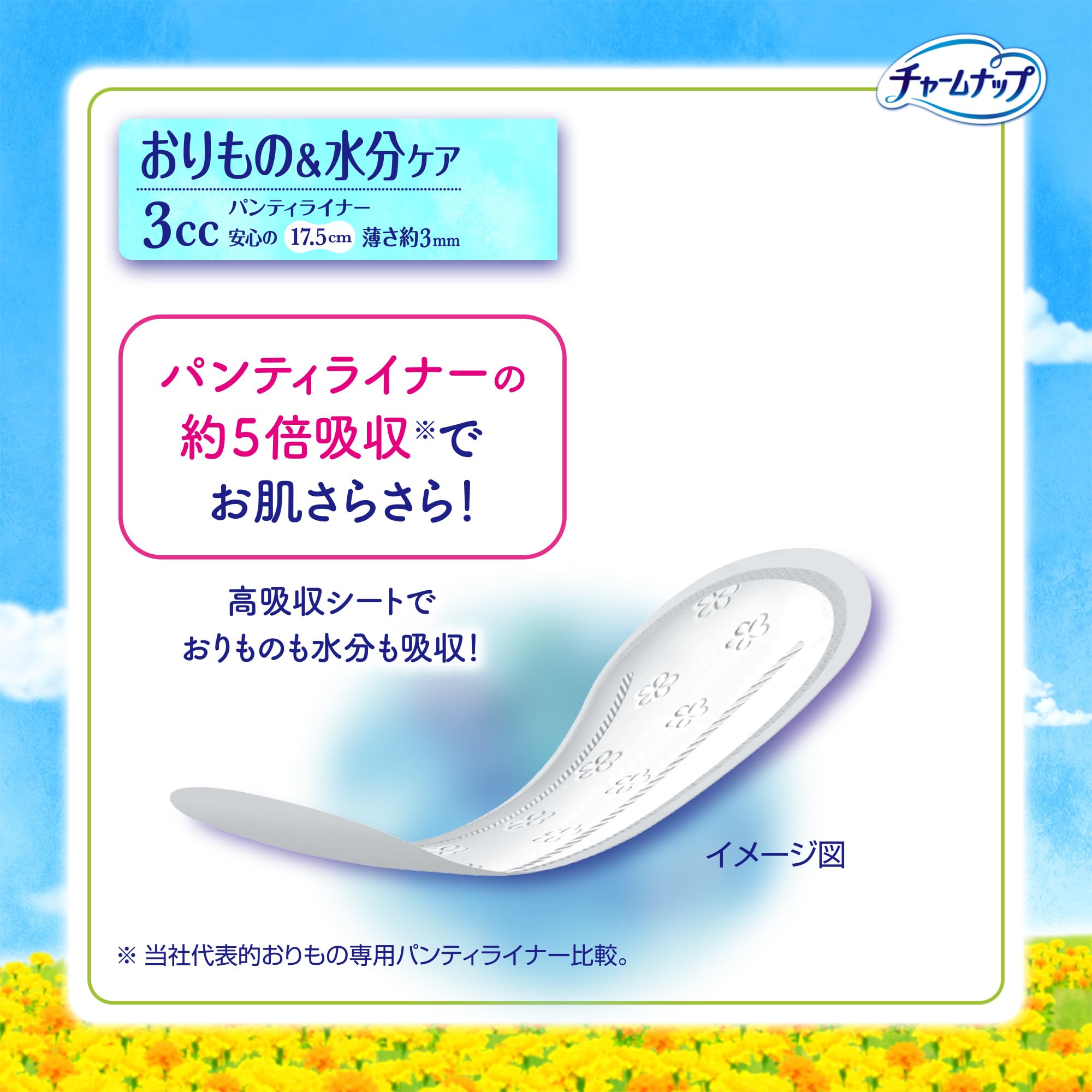 Unicharm Absorbent Panty Liners for Light Leakage 80 Count 17.5cm