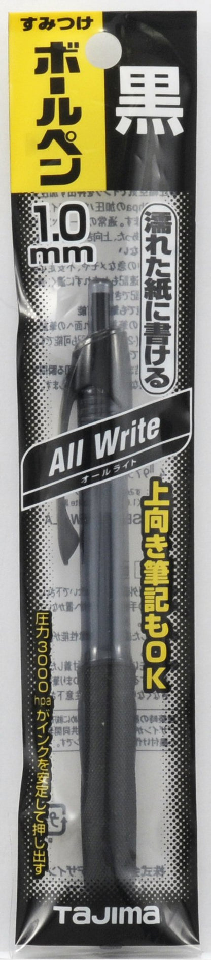 Tajima All Write Ballpoint Pen 1.0mm Black for Smooth Writing