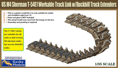 Gecko Models 1/35 M4 Sherman Tank T-54E1 Movable Track Parts