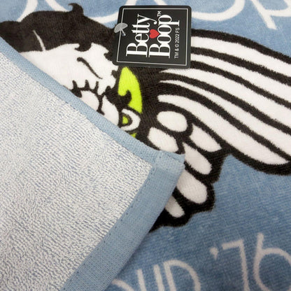 Inukaitaoru Betty Boop Face Towel Wing Blue for Gentle Drying