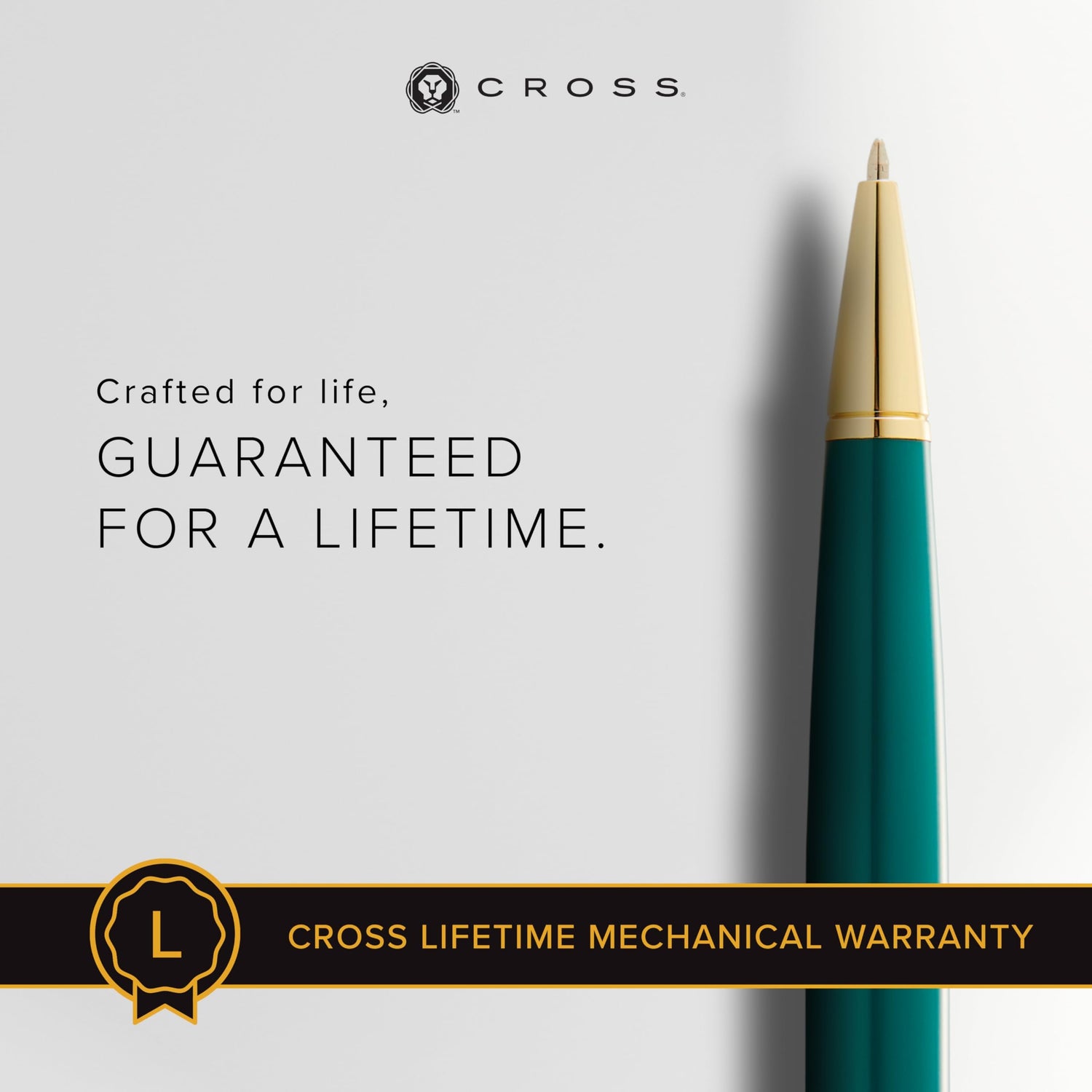 Cross Bailey Light Polish Green Resin Gold Ballpoint Pen