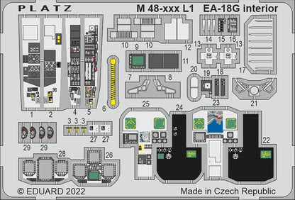 PLATZ 1/48 EA-18G Growler Cockpit Etching Parts for Model Kits