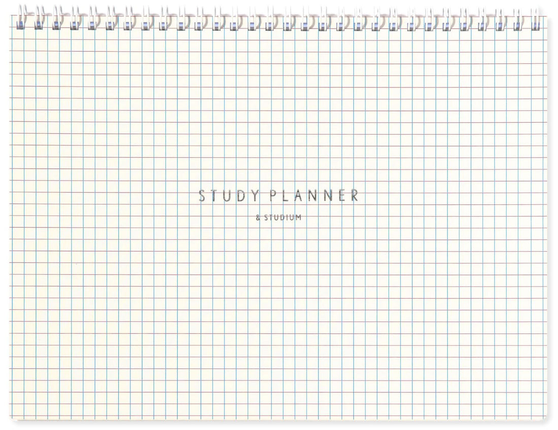 Iroha Publishing Carnet à spirale Study Planner hebdomadaire White Check, 64 pages