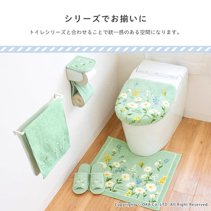 OKA Fleur Blanc Towel Feminine Floral Design 77cm x 34cm Pink