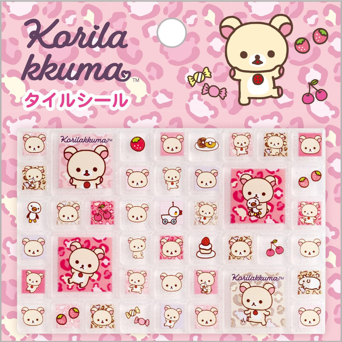 San-X Rilakkuma Kawaii Tile Stickers Featuring Korilakkuma