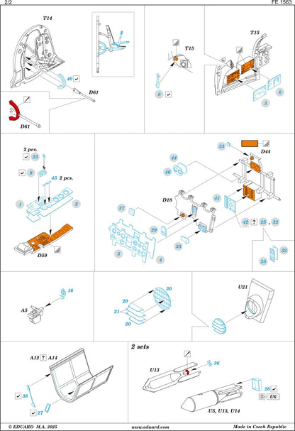 Eduard 1/48 Scale A6M2-N Model Parts Set for Weekend Build