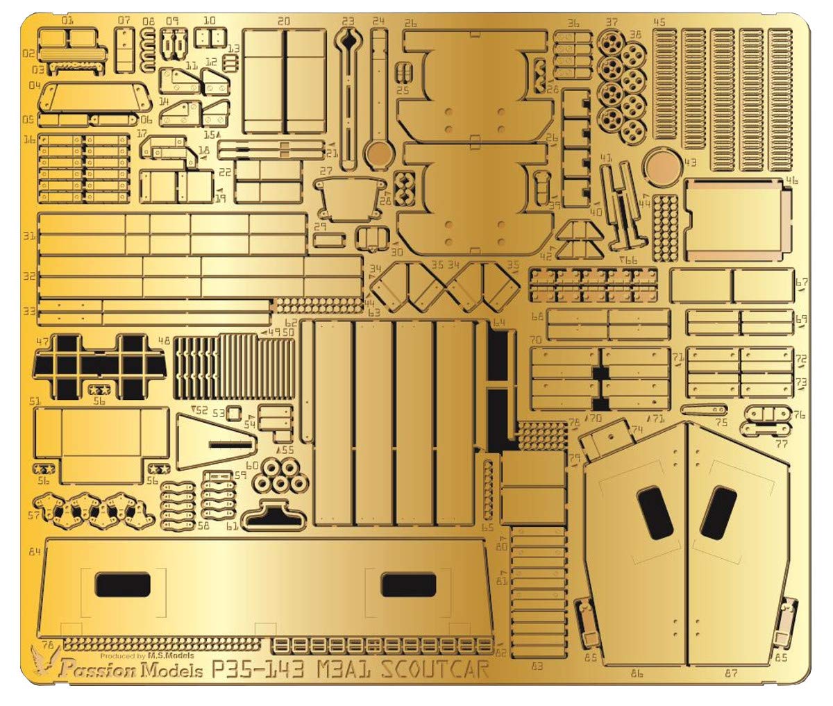 Passion Models 1/35 M3A1 Scout Car Etching Set for Tamiya Models