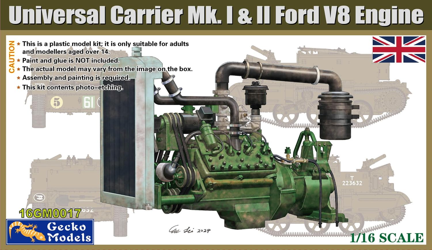 Gecko Models 1/16 Universal Carrier Mk.1 Mk.2 V8 Engine Model Kit