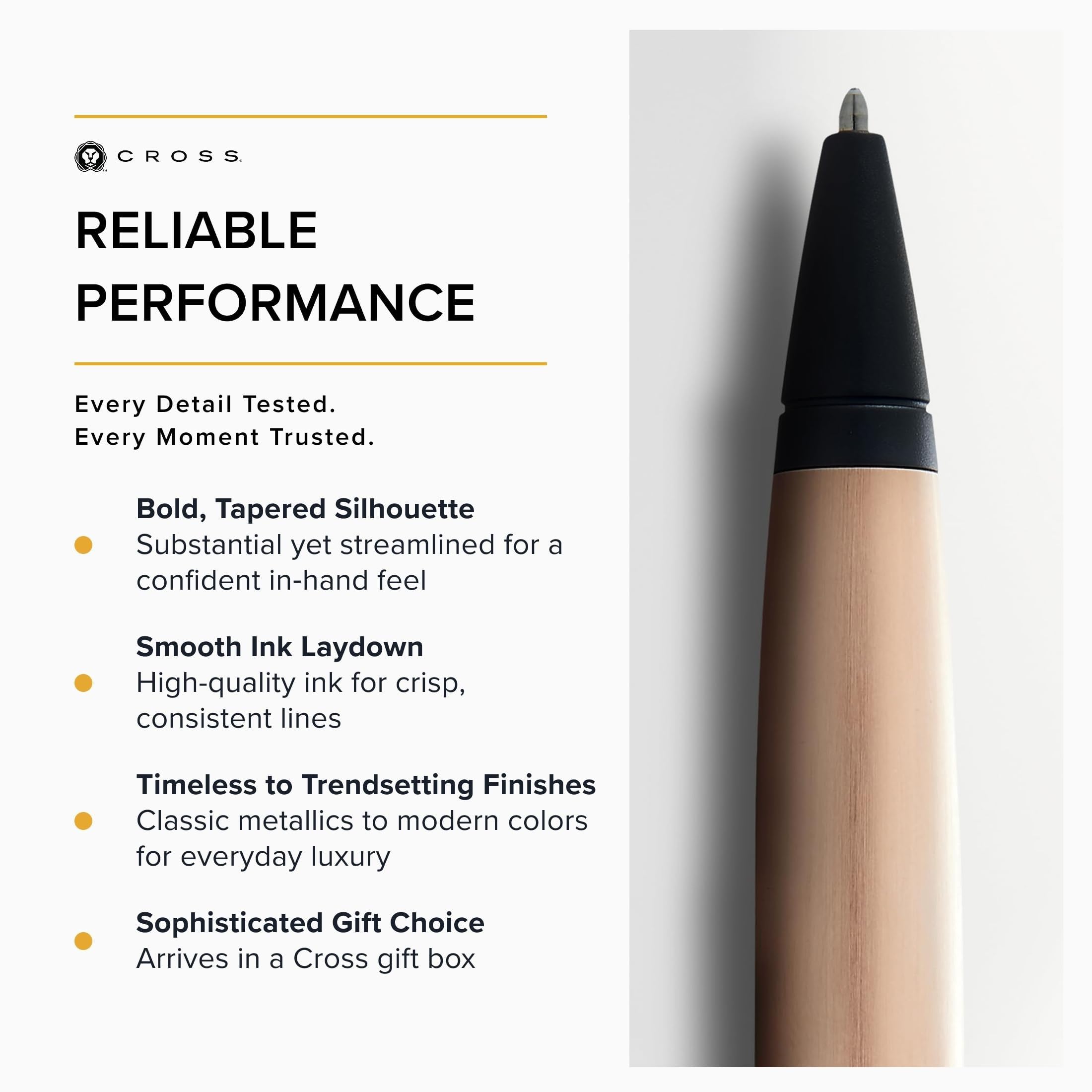 CROSS Amber Ballpoint Pen Smooth Writing Experience