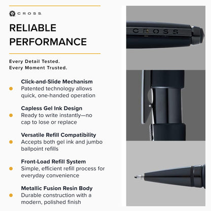 Cross Edge Ballpoint Pen Matte Black Lacquer for Smooth Writing