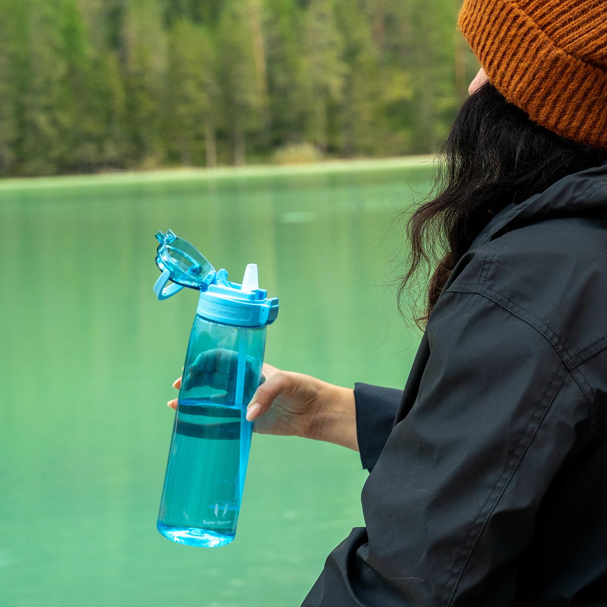 Super Sparrow 1L Water Bottle with Straw BPA-Free Tritan