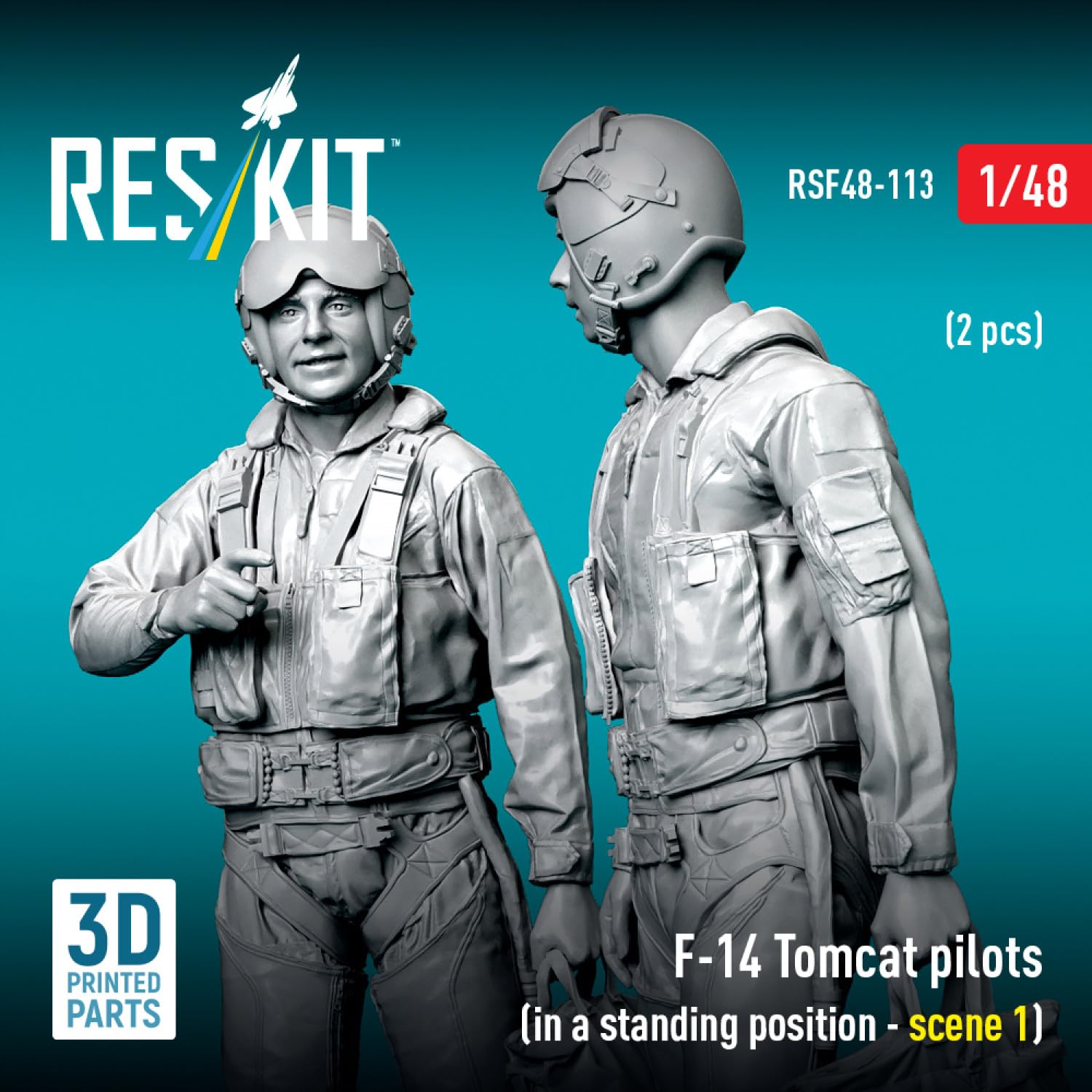 Reskit 1/48 F-14 Tomcat Crew Figures Set for Model Kits