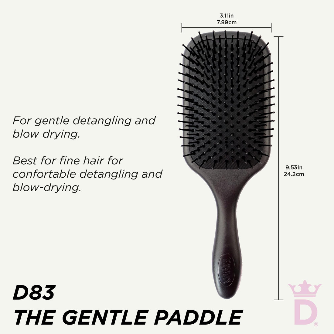 Denman Large Paddle Cushion Hair Brush for Blow Drying and Detangling