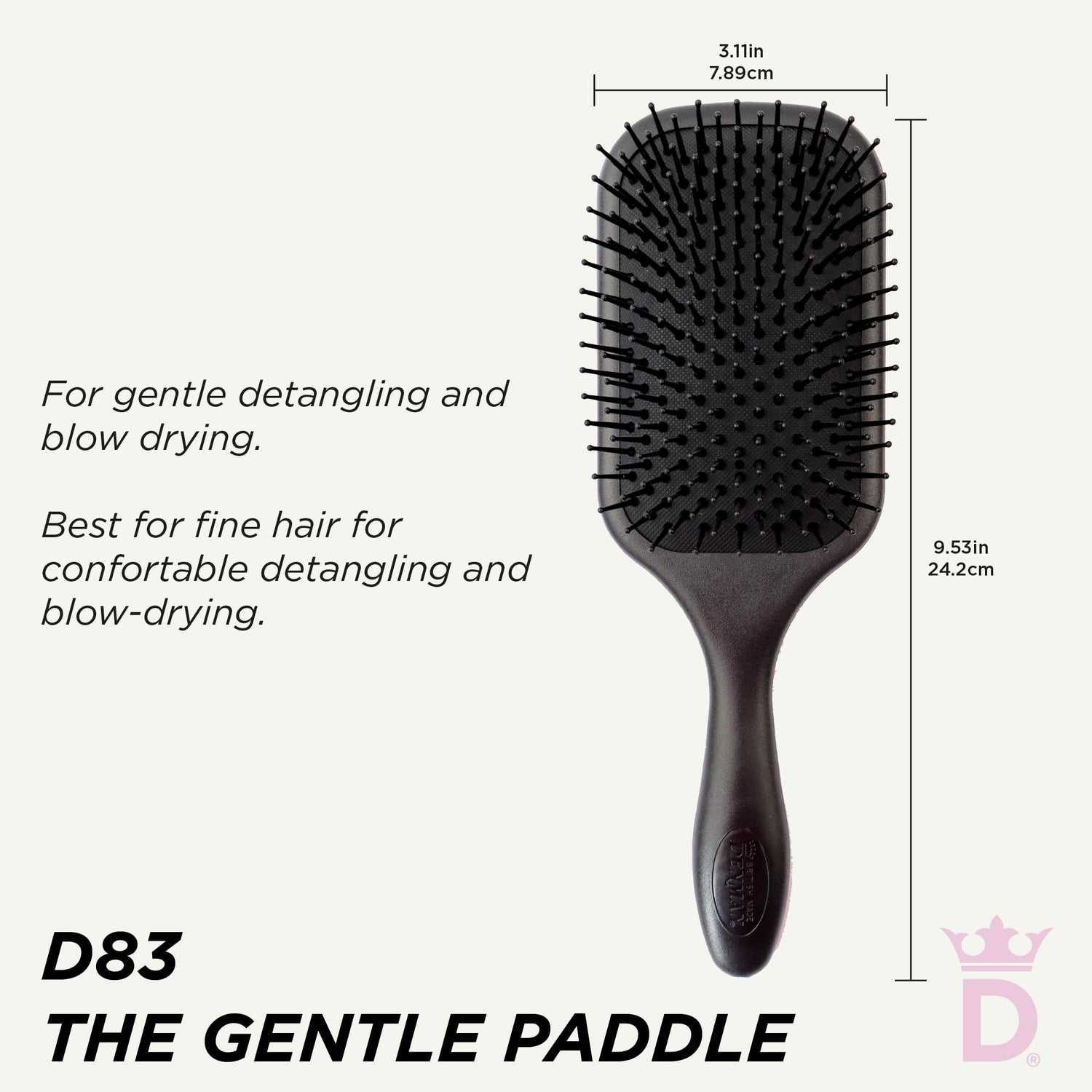 Denman Large Paddle Cushion Hair Brush for Blow Drying and Detangling