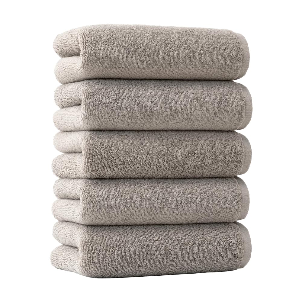 Iris Plaza Smart Yell Face Towel Set Soft and Absorbent Light Gray