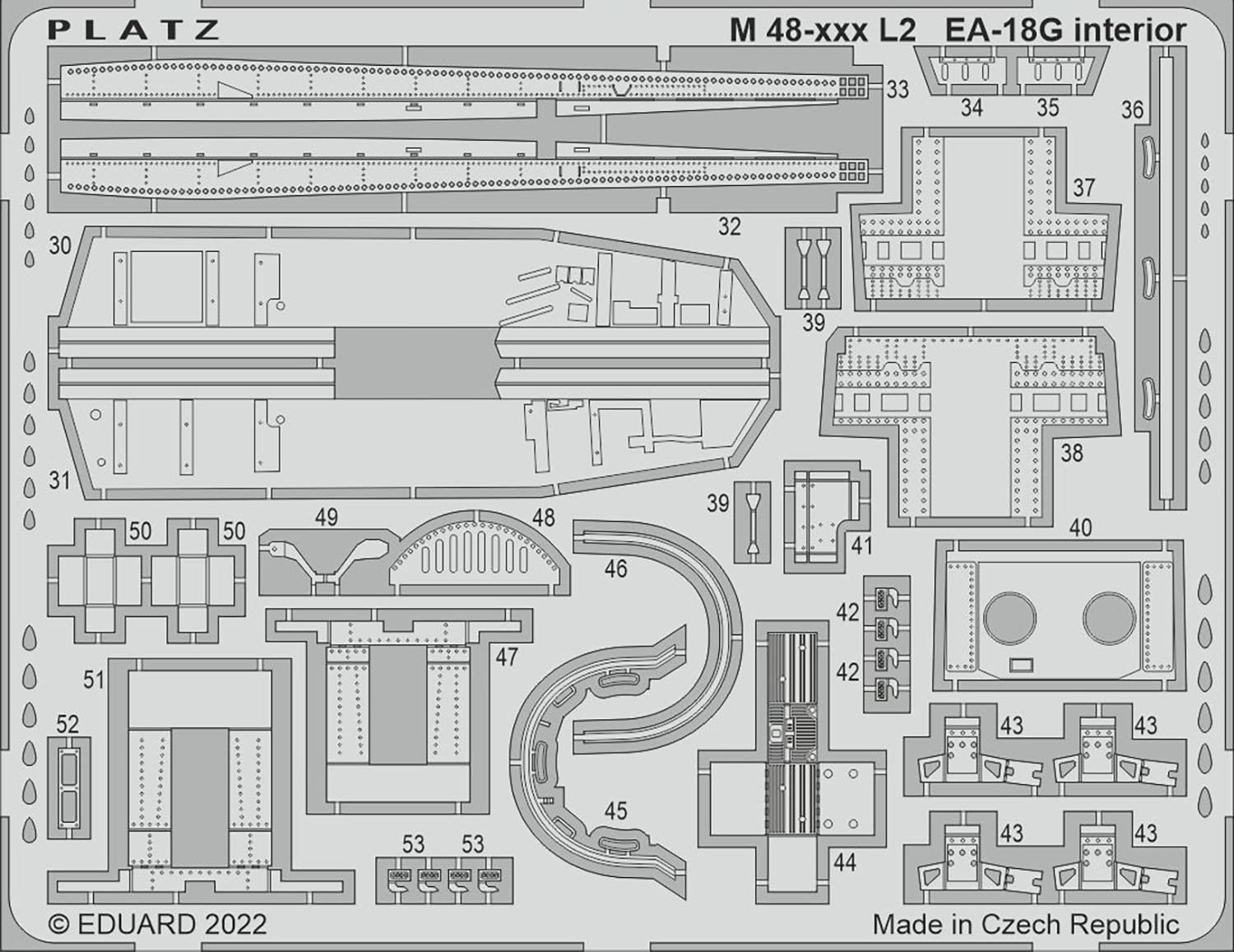 PLATZ 1/48 EA-18G Growler Cockpit Etching Parts for Model Kits