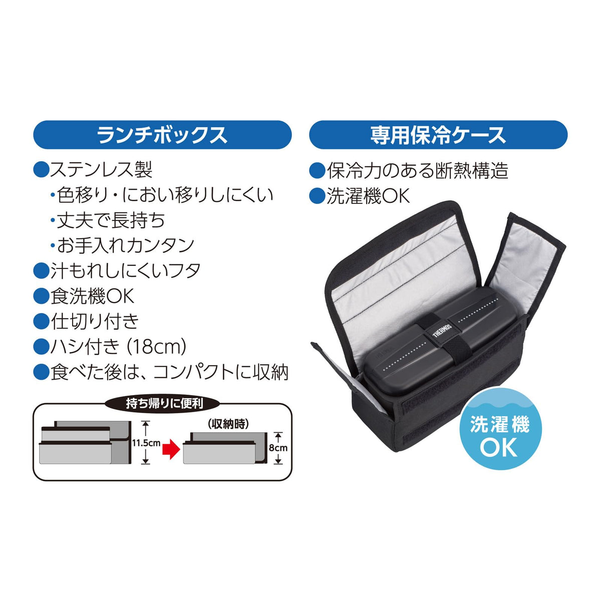 THERMOS Stainless Steel Fresh Lunch Box 1100ml with Insulated Case