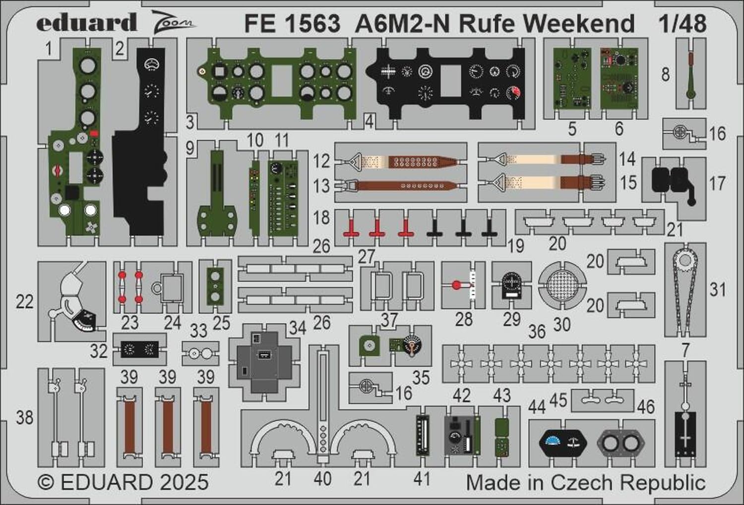Eduard 1/48 Scale A6M2-N Model Parts Set for Weekend Build