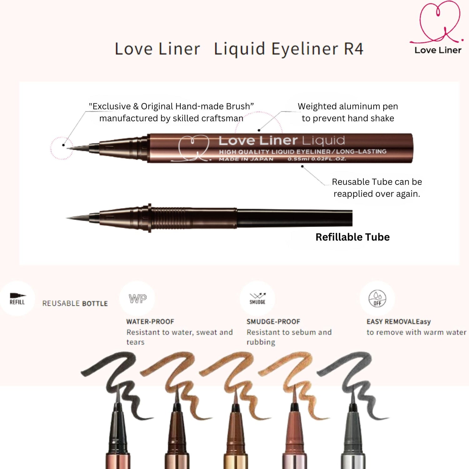 LoveLiner Liquid R4 Black Long-Lasting Eyeliner 0.5ml