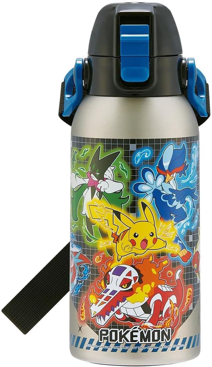 Skater Kids Water Bottle 600ml with Pokémon Design for Boys