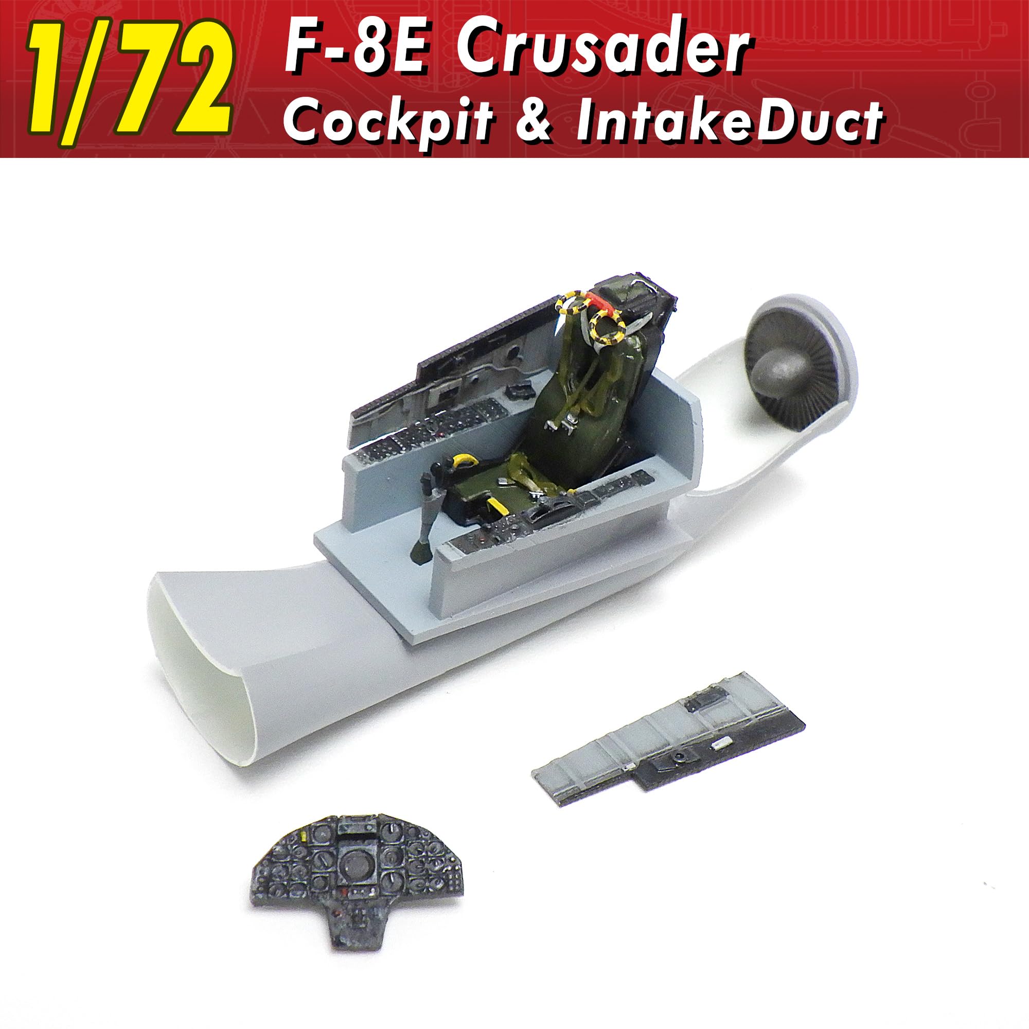 HMA 1/72 F8E Crusader Cockpit and Intake Duct Model Parts