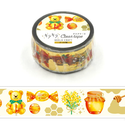 World Craft Masking Tape Glitter Clear Tape Gold Foil 20mm