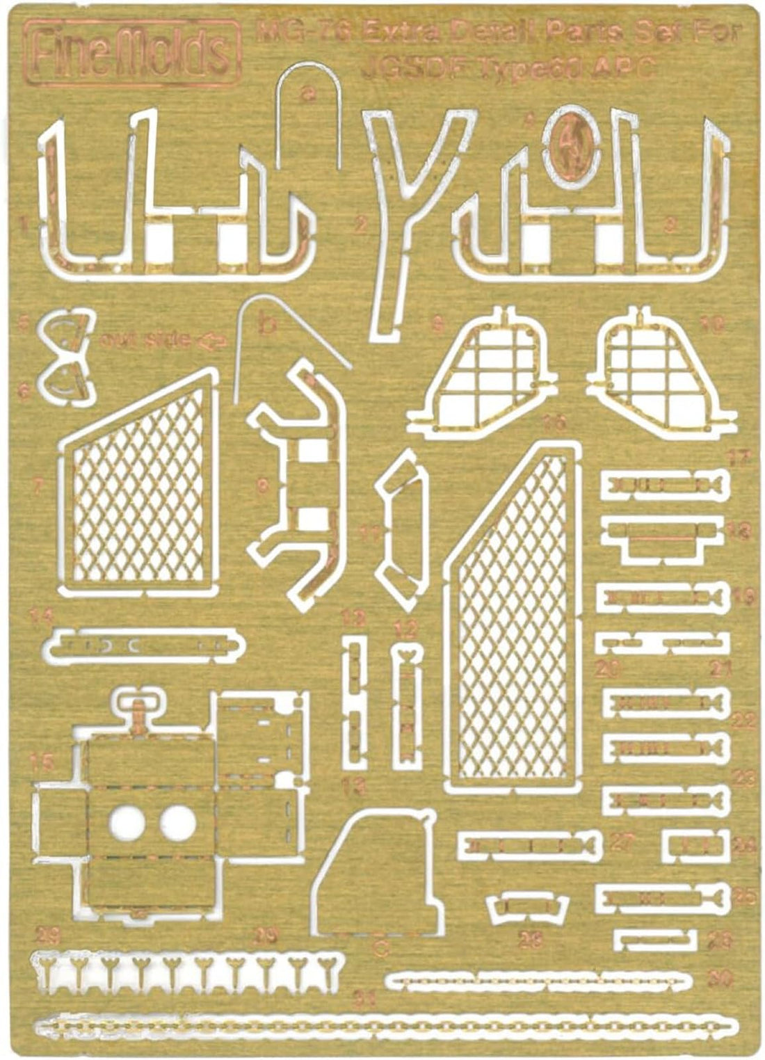 FineMolds 1/35 Military Accessories Etched Parts for Type 60 Armored Vehicle