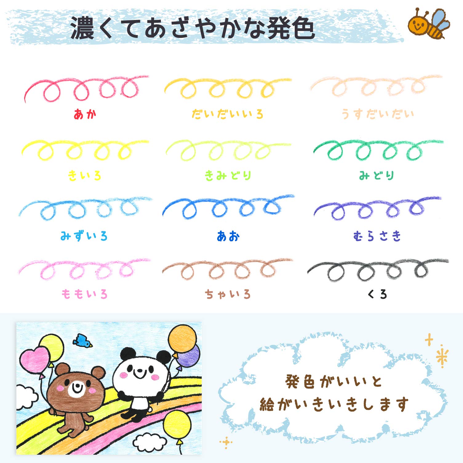 SAKURA Non-Messy Crayon Pencil Set 12 Colors for Creative Fun