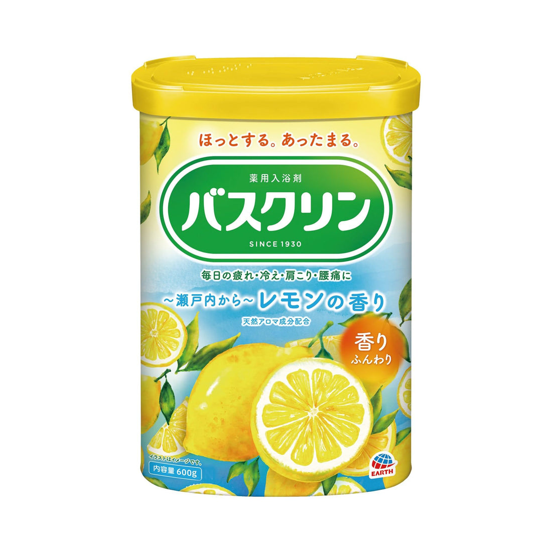 BATHCLIN Lemon Scented Bath Powder 600g Relaxing Bath Soak
