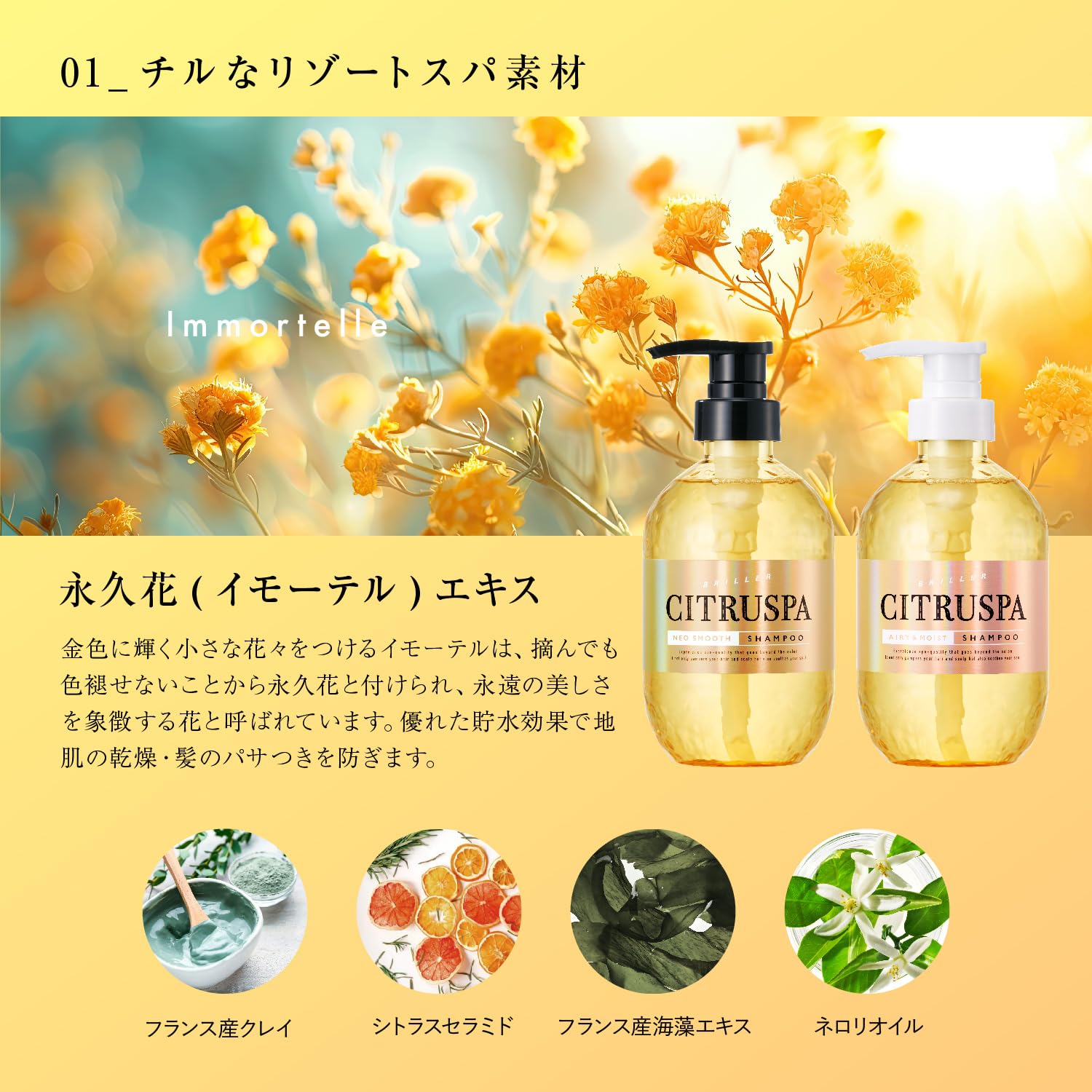 Cosmetex Roland Citrus Spa Neo Smooth Shampoo 400ml with Citrus Tea Fragrance