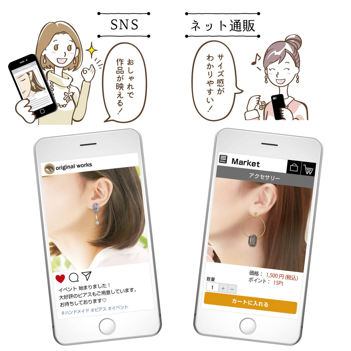 Sasagawa Original Works Natural Model Display Kit for Earrings