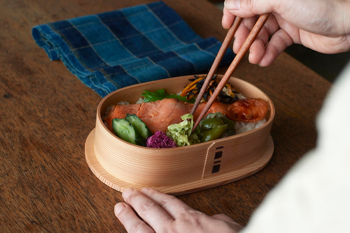 Odate Kogei Large Oval Bento Box 750ml Traditional Japanese Craft