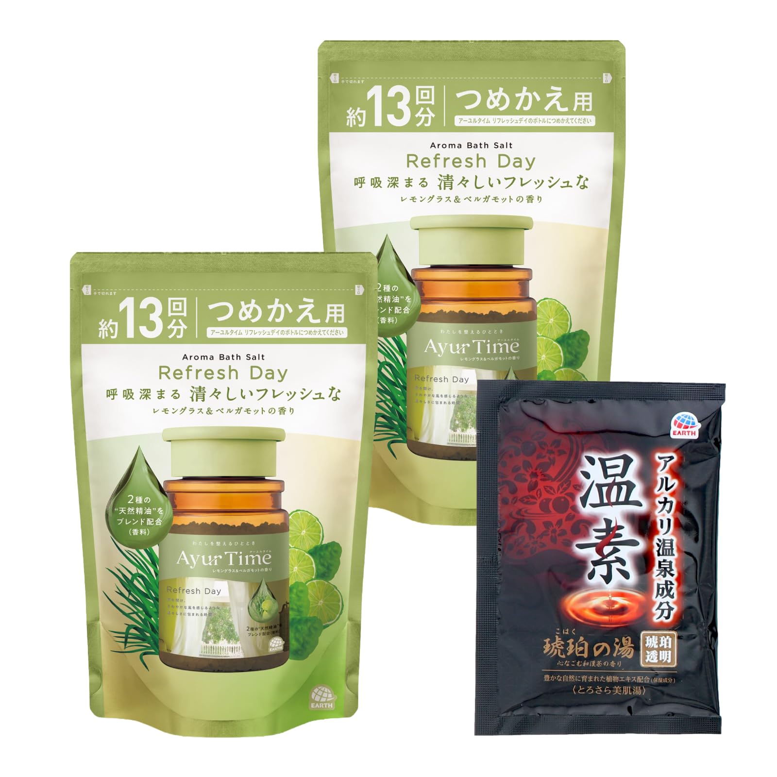 AyurTime Refresh Day Bath Salt Lemongrass &amp; Bergamot 520g