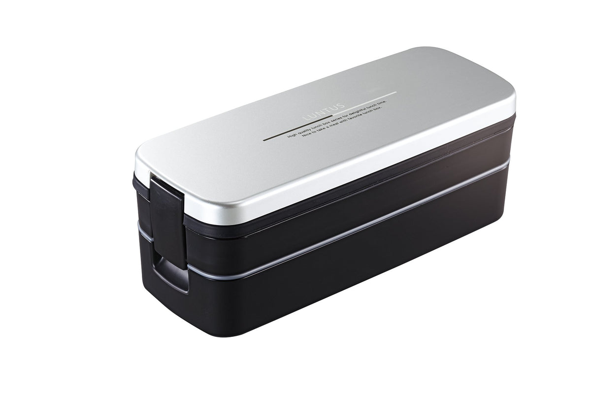 Asvel Two-Tier Lunch Box with Bag Silver SS-T820