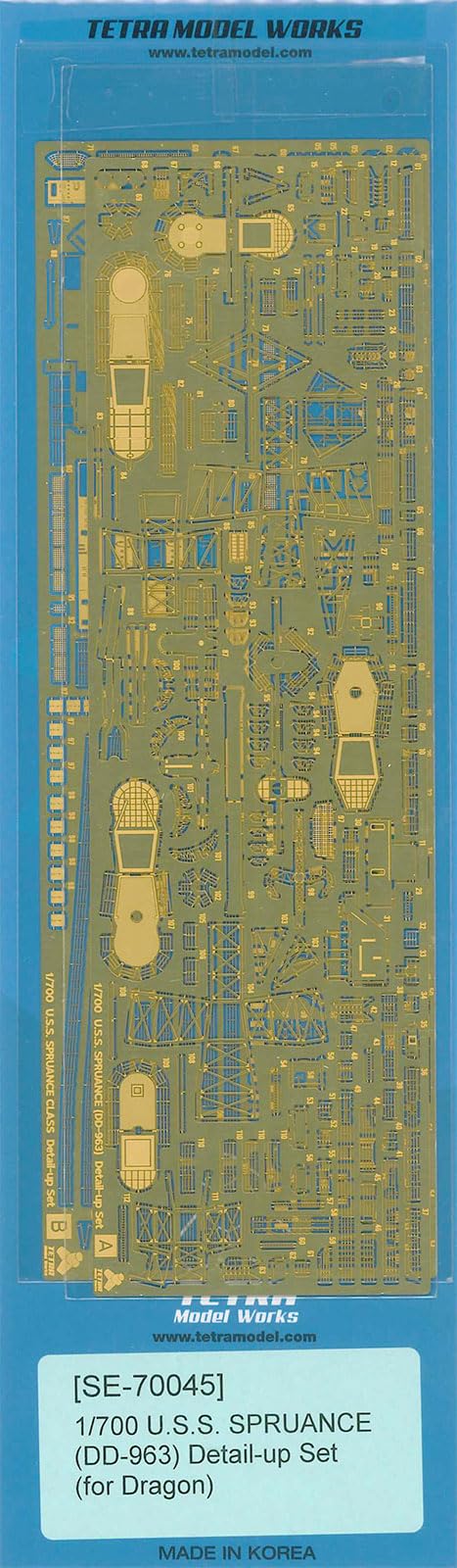 Tetra Model 1/700 Scale DD-963 Spruance Class Destroyer Model Parts
