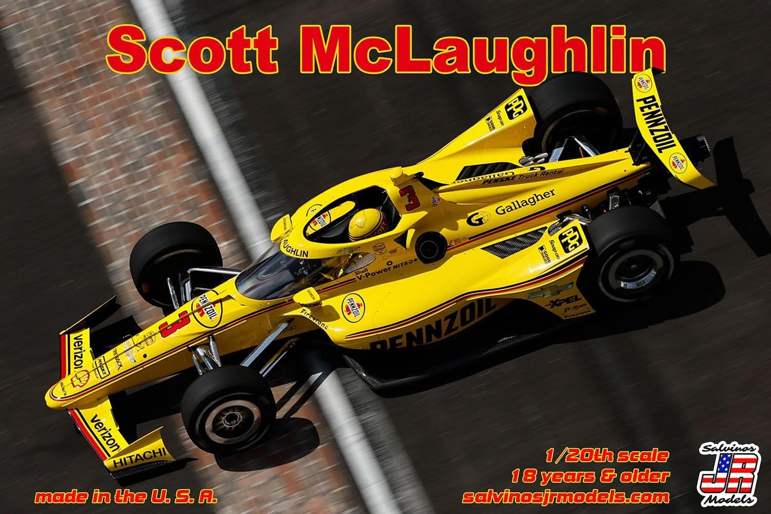 Salvinos Jr Models 1/20 Team Penske Scott McLaughlin 2023 Indy 500 Model Kit