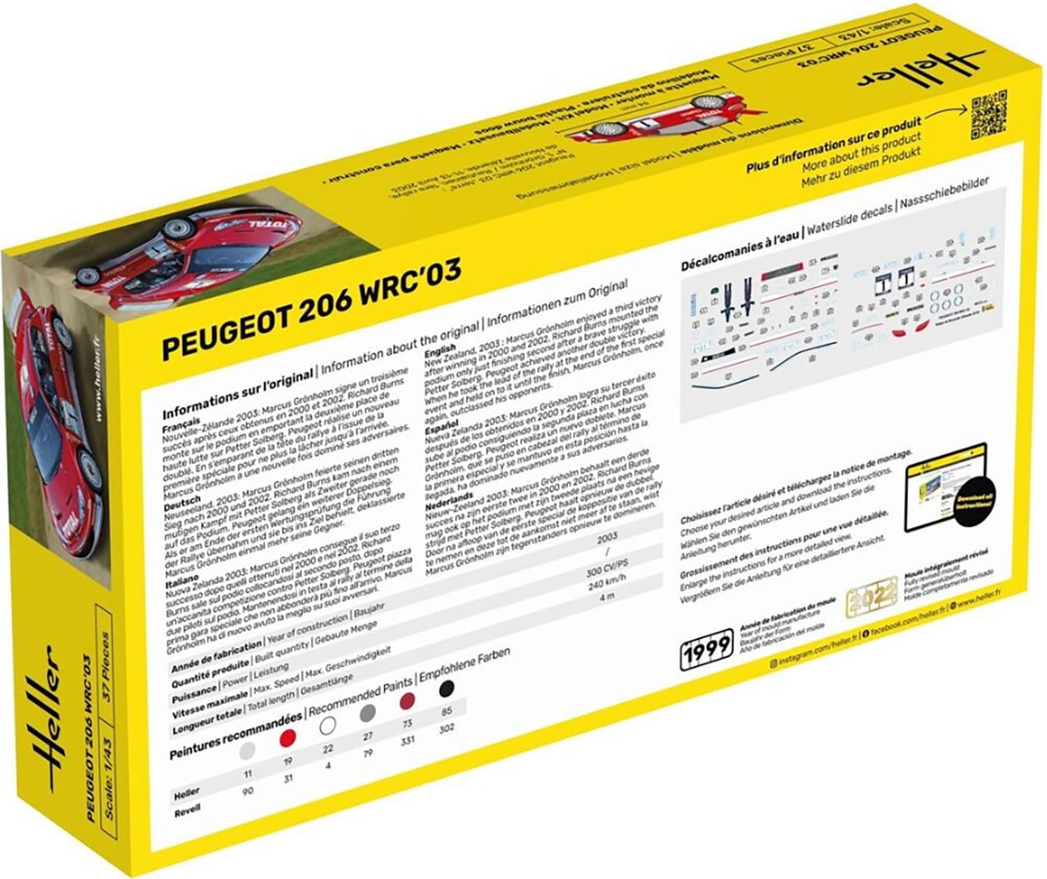 PLATZ 1/43 Peugeot 206 WRC 2003 Model Kit