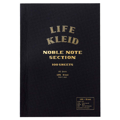 Kleid Noble Notebook Black A5 2mm Grid Paper