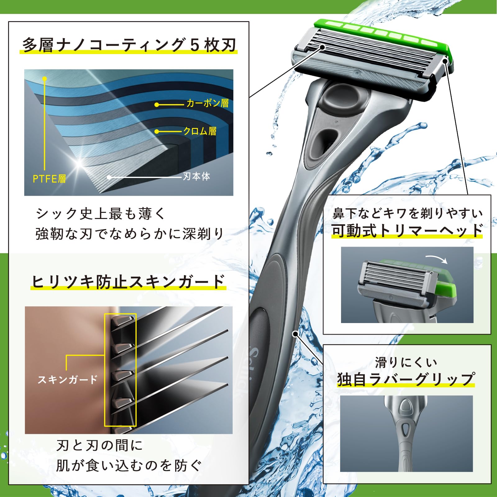 Schick Hydro Sensitive Skin Razor Holder with 3 Blades for Men