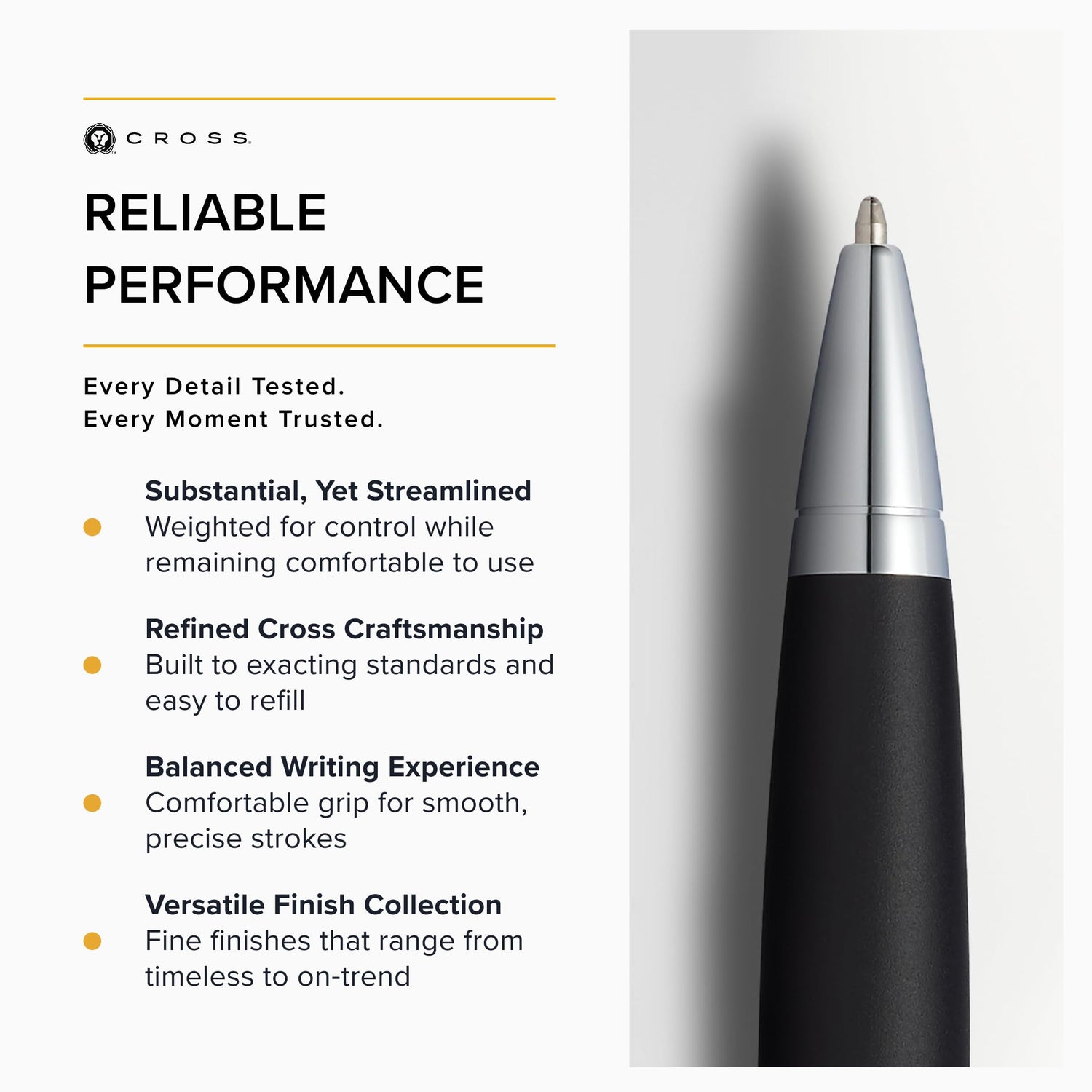 Cross Matte Black Ballpoint Pen for Smooth Writing Experience