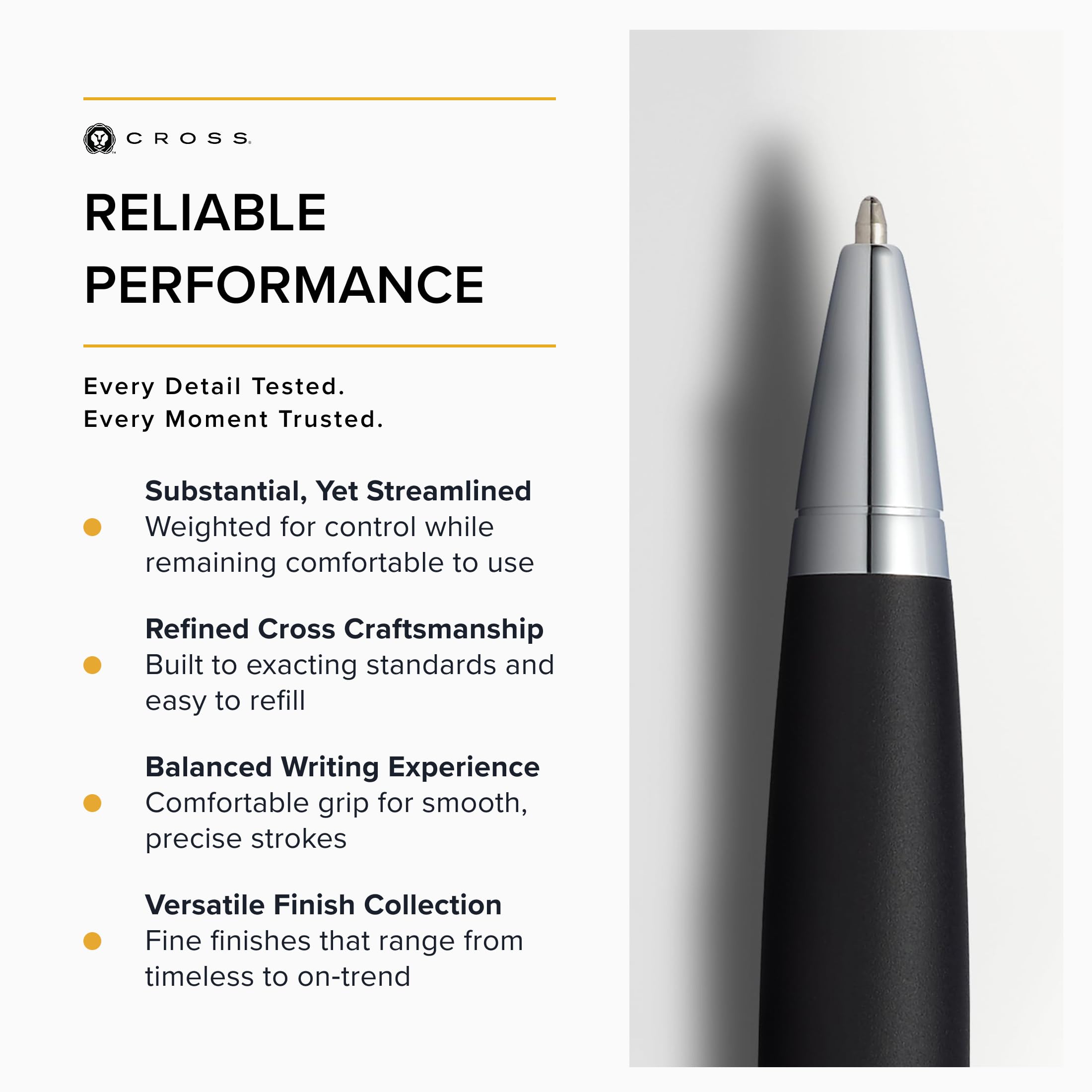 Cross Matte Black Ballpoint Pen for Smooth Writing Experience
