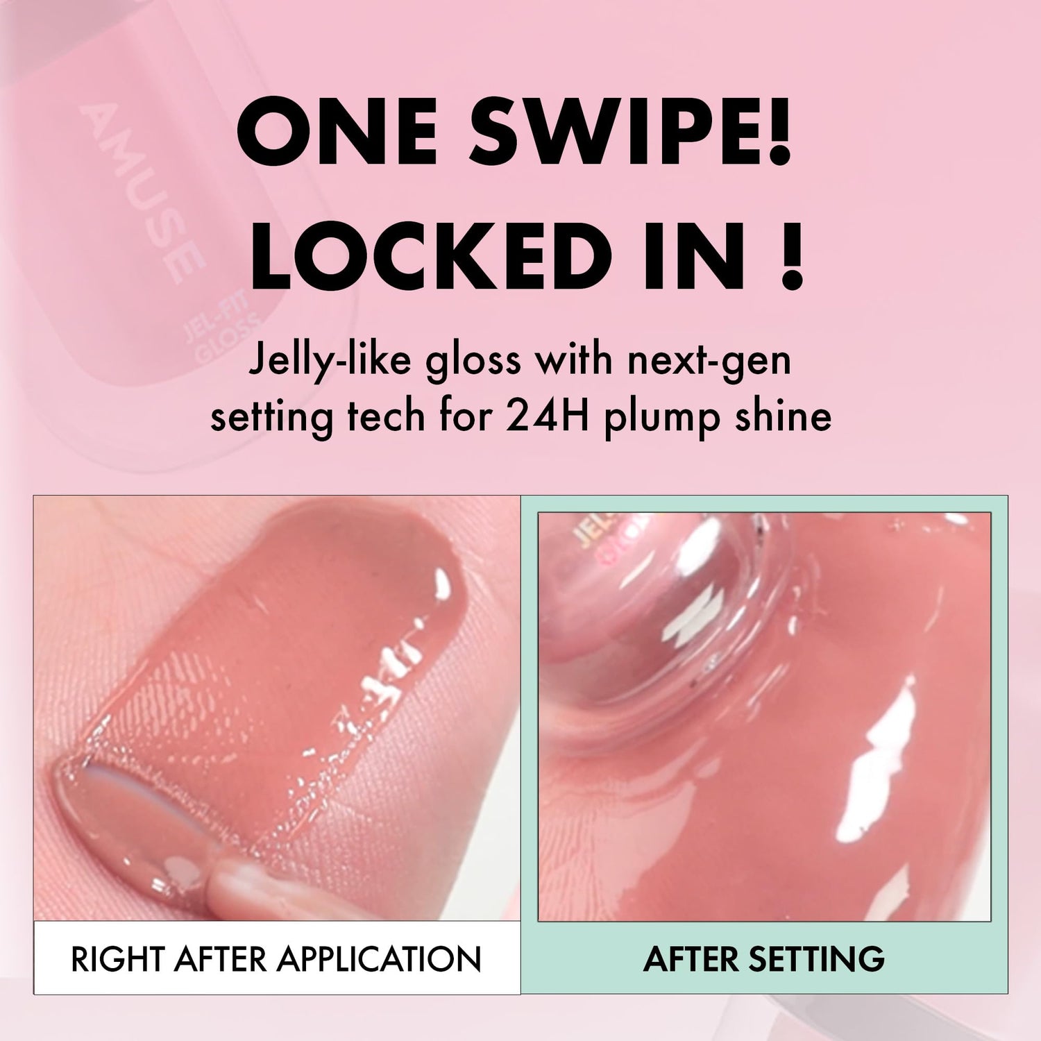 AMUSE Gel Fit Gloss Lightweight Lip Gloss White Peach 6ml